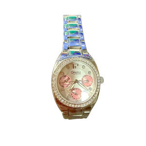 Caravelle by Bulova Women's Silver-Tone Crystal Bezel Multi-Function Watch